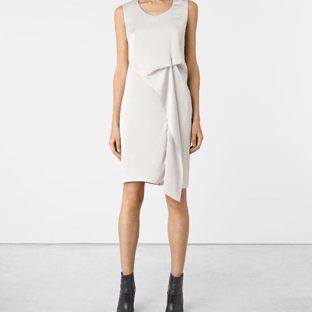 All Saints Satin Midi Dress